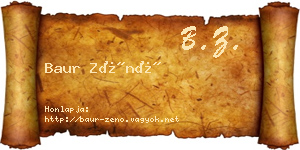 Baur Zénó névjegykártya